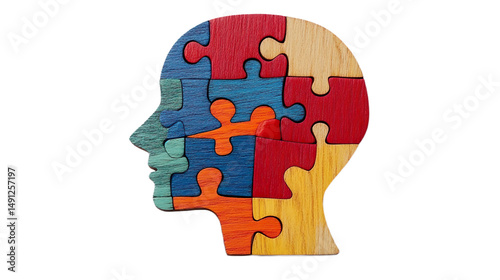 Multicolor Puzzle Brain Head Creative Thinking Intelligence Symbol Mind Awareness Abstract