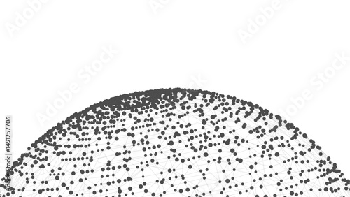 Technology background with copy space. Abstract sphere. Dots connected by lines. Minimalist mesh. Abstract polygonal shape.