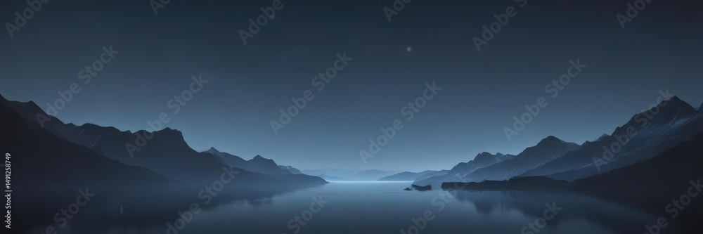 Fototapeta premium Subtle blue gradient, dark to light transition, calming effect, smooth, simple