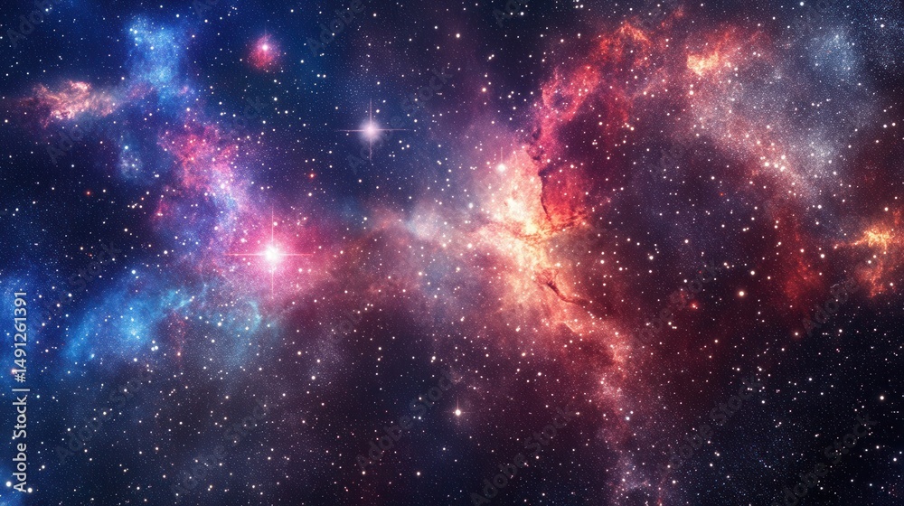 Fototapeta premium Stunning Colorful Nebula in Deep Space with Stars and Galaxies