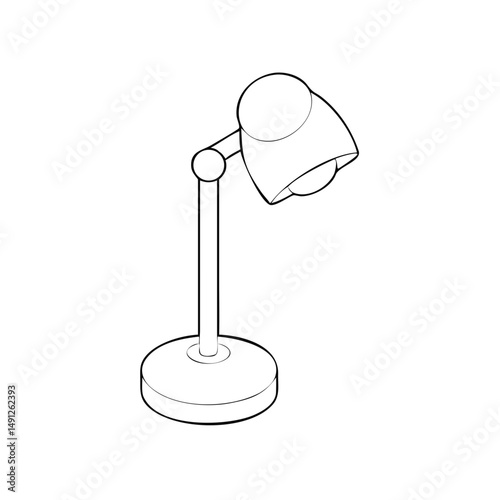 Icon of a floor lamp in isometrics in a minimalist design showcasing a stylish and functional lighting solution on a white background