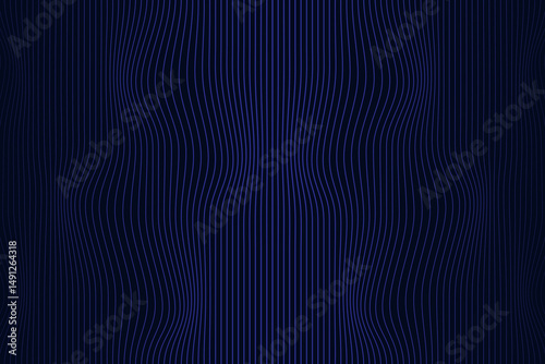 Dark blue vertical wave line vector background with centered symmetry. Perfect for background, tech, presentation or digital project.