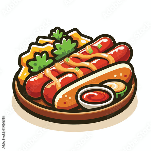 sausage, meal, food, currywurst, bratwurst, curry, german, ketchup, sauce, pork, lunch, fried, dinner, meat, snack, spicy, wurst, hot, dish, plate, fast, spice, grill, wooden, fast food, roasted, cook
