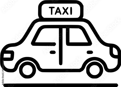 Taxi cartoon driving down the street