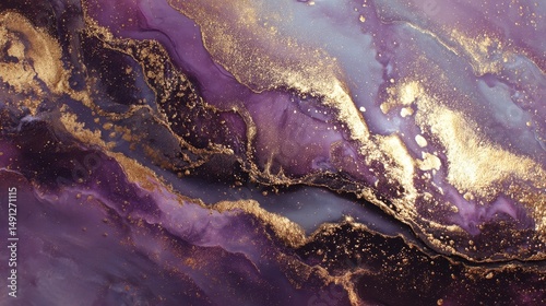 Purple and gold liquid metallic texture