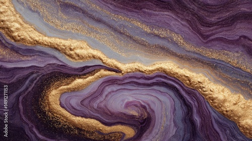 Purple and gold liquid metallic texture