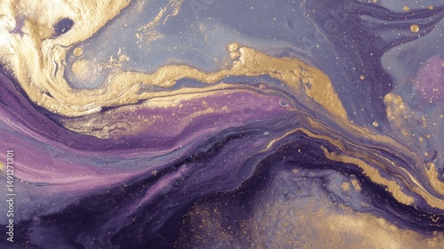 Purple and gold liquid metallic texture