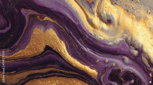 Purple and gold liquid metallic texture