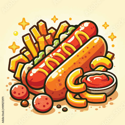 sausage, meal, food, currywurst, bratwurst, curry, german, ketchup, sauce, pork, lunch, fried, dinner, meat, snack, spicy, wurst, hot, dish, plate, fast, spice, grill, wooden, fast food, roasted, cook