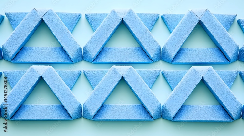 Fototapeta premium Abstract Blue Triangle Pattern Background Texture