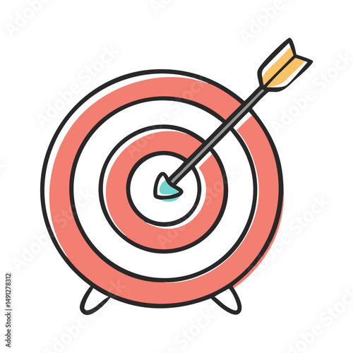 target bullseye with arrow icon, target bullseye with arrow vector illustration-simple illustration of target bullseye with arrow, perfect for target bullseye with arrow logos and icons