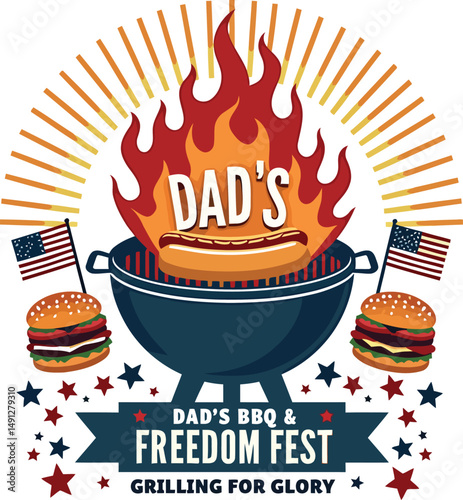 Dad's BBQ Freedom Fest Grilling T-Shirt