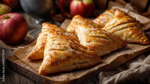 Fototapeta Naklejka Na Ścianę i Meble -  Freshly baked apple turnovers