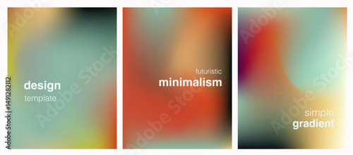 Vector posters in a soft-focus blurred style with smooth gradients in warm and cool tones. The design embodies current trends in abstract, minimalistic, and modern digital art aesthetics.