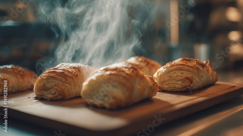 Freshly baked puff pastry