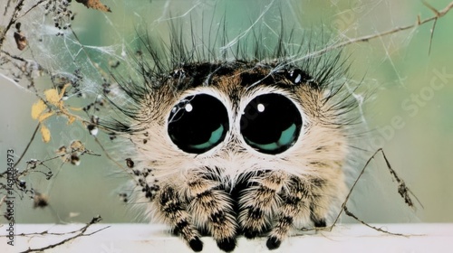 Adorable Fuzzy Spider with Large Eyes photo