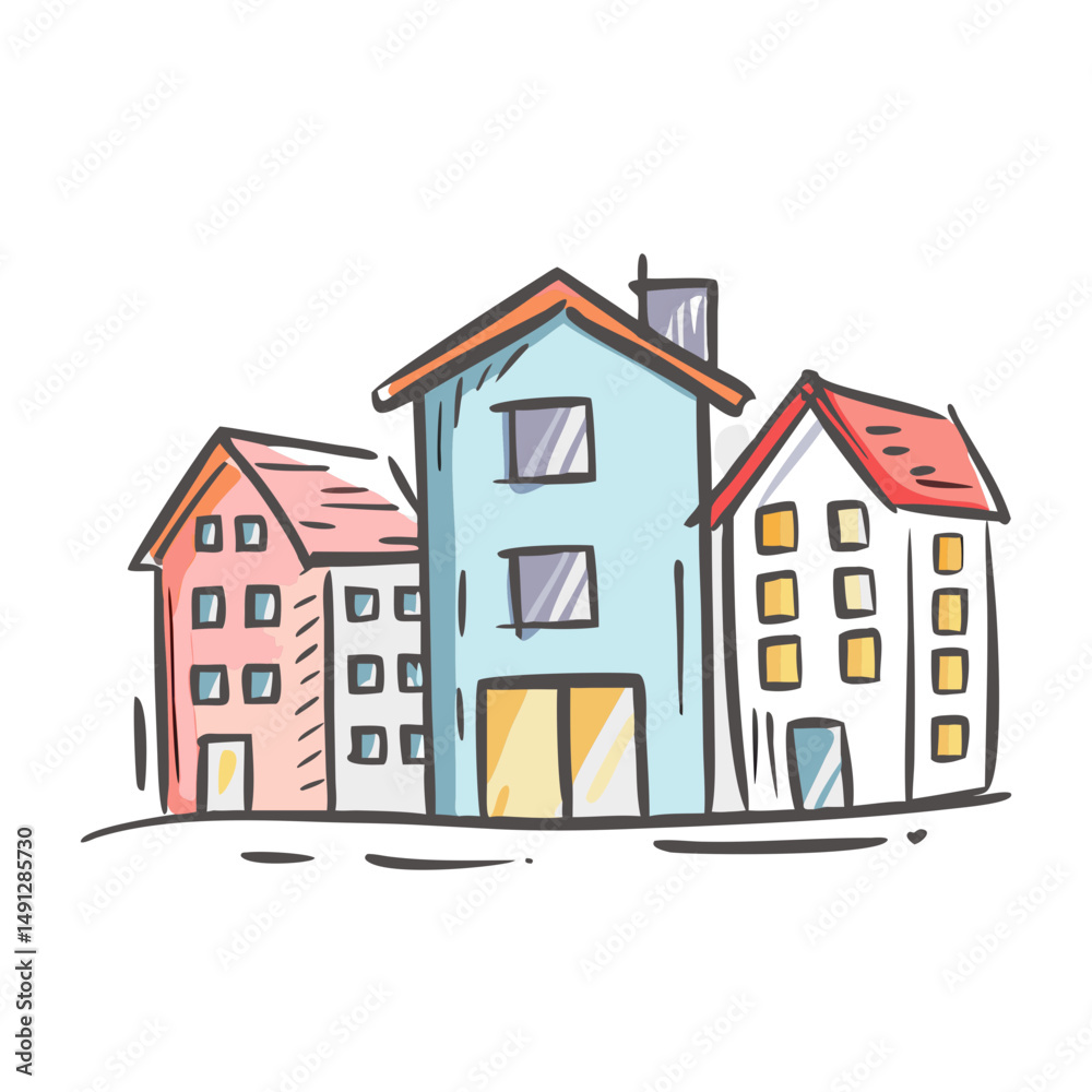 Fototapeta premium urban homes icon, urban homes vector illustration-simple illustration of urban homes, perfect for urban homes logos and icons