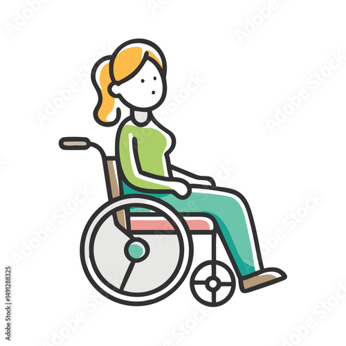 woman disabled emergency icon, woman disabled emergency vector illustration-simple illustration of woman disabled emergency, perfect for woman disabled emergency logos and icons