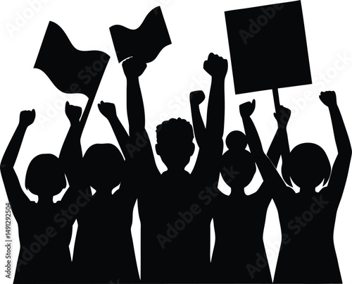 diverse community rallying for change with protest.