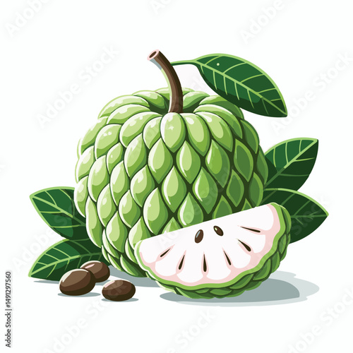 fruit, tropical, healthy, food, organic, fresh, sweet, nature, background, green, delicious, vegetarian, ripe, freshness, vitamin, diet, exotic, juicy, tasty, custard, custard apple, nutrition, agricu