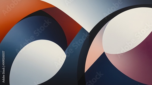 Abstract Modern Art Painting Curves Shapes Design