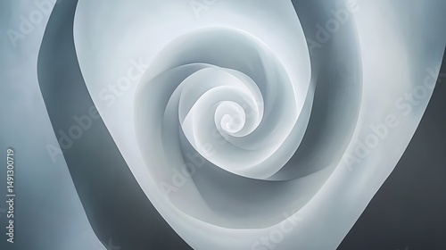 Abstract Swirling Spiral Light Grey White Background