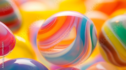 Abstract Colorful Swirled Marbles Background