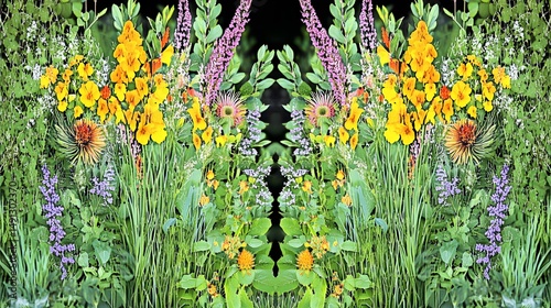 Vibrant Summer Wildflower Meadow Botanical Garden
