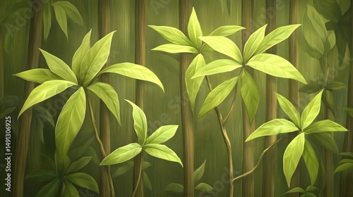 Lush Green Bamboo Forest Leaves Plants Nature