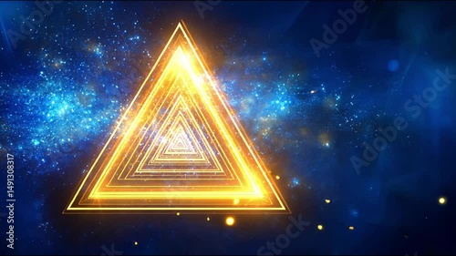 Triangle in glowing space.
