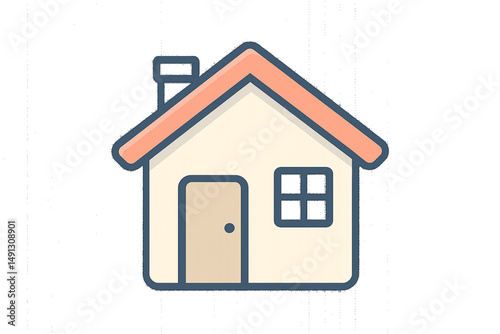 Minimalist Flat Design House Icon – High-Resolution Transparent PNG for UI/UX, Web, and Print