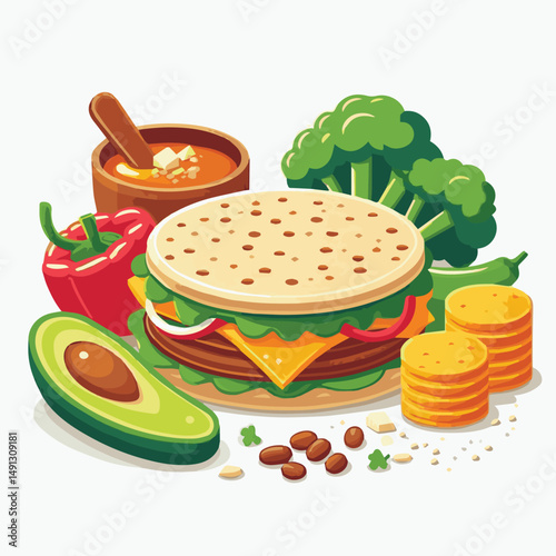 food, arepa, breakfast, colombia, bread, corn, lunch, traditional, typical, latin, dinner, homemade, meal, delicious, snack, cuisine, cheese, grilled, chicken, isolated, meat, culture, tradition, maiz
