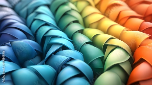 Abstract Rainbow Braid Pattern Texture Background