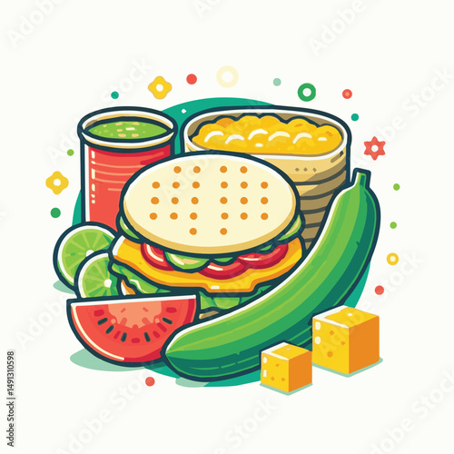 food, arepa, breakfast, colombia, bread, corn, lunch, traditional, typical, latin, dinner, homemade, meal, delicious, snack, cuisine, cheese, grilled, chicken, isolated, meat, culture, tradition, maiz