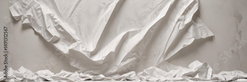 Wallpaper Mural Crumpled white poster, textured background  Deep creases, aged look , crumpled,  surface Torontodigital.ca