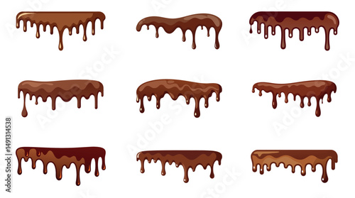 Chocolate Drip Design: A delectable array of stylized chocolate drips, offering a visually rich texture for design and food-related concepts.