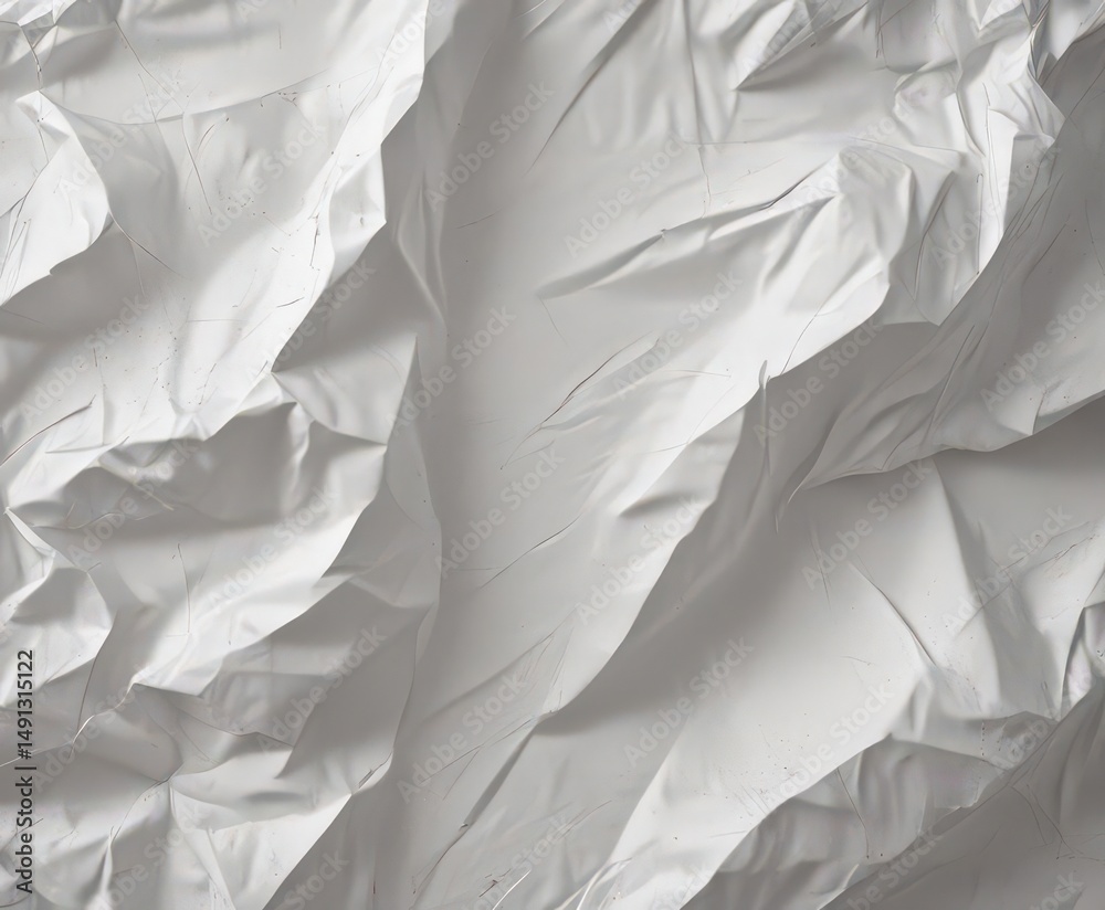 Obraz premium Deep creases and wrinkles texture a crumpled white poster , wrinkle, old paper, surface