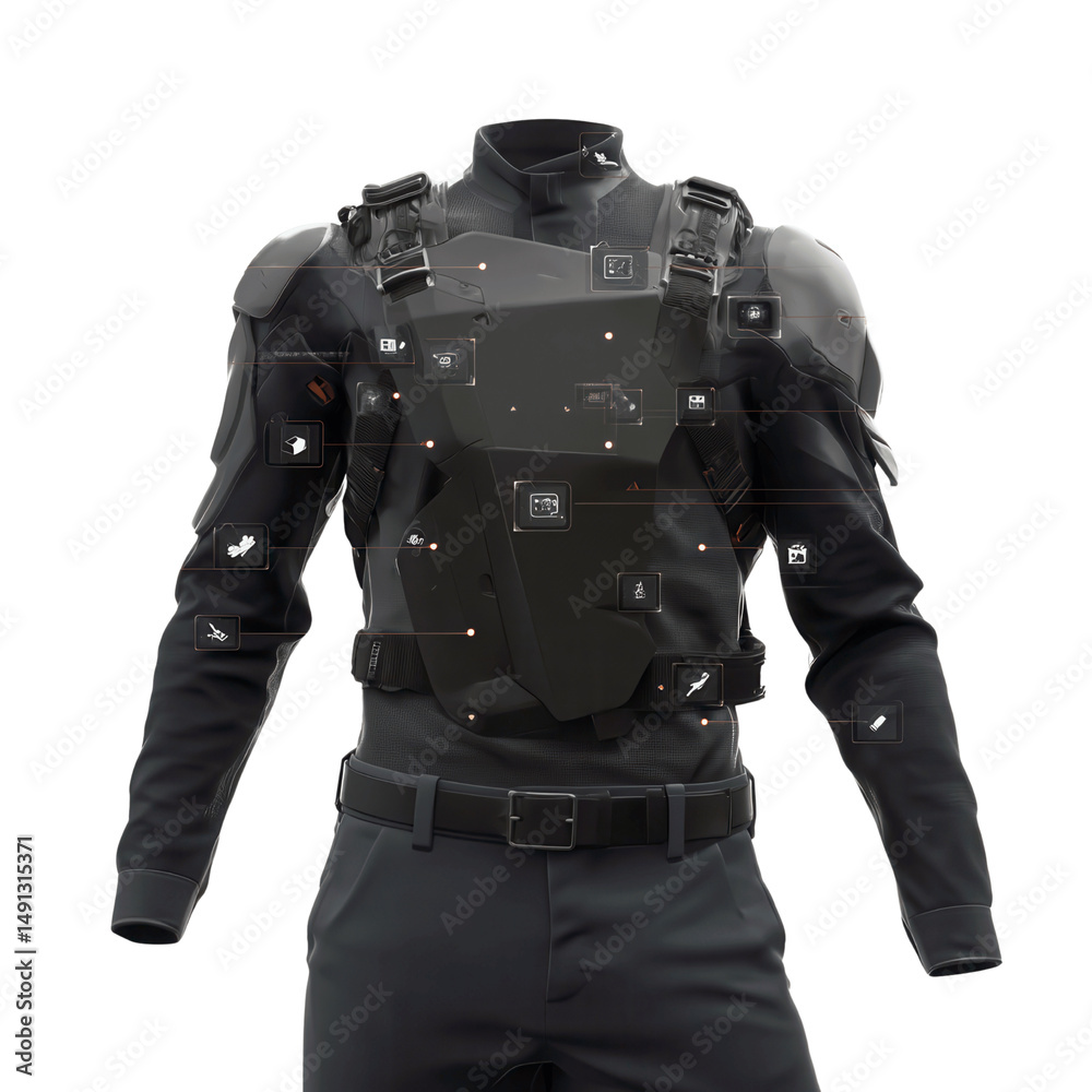 Fototapeta premium Futuristic Tactical Combat Gear Augmented Reality Interface