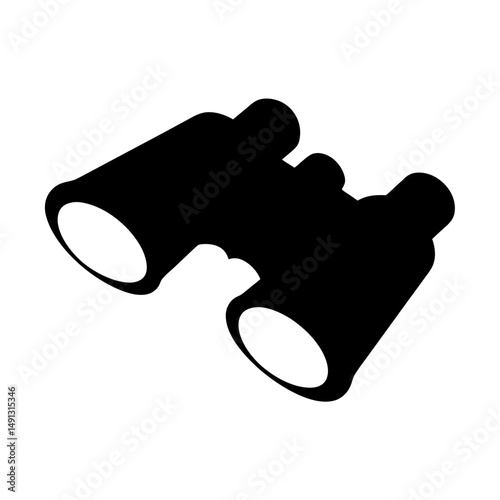 A silhouette illustration of binoculars used for birdwatching or surveillance
