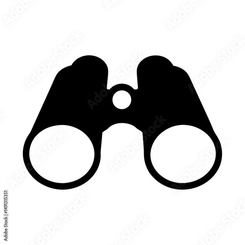 Black and white image of binoculars used for searching and exploring