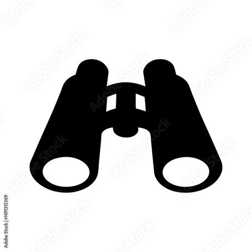 Silhouette of Binoculars on a White Background for Navigation and Exploration