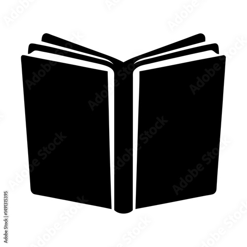Open book silhouette offers knowledge and story waiting to be read and learned