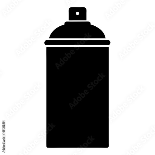 Black Silhouette of Spray Paint Can for Graffiti and Art Projects