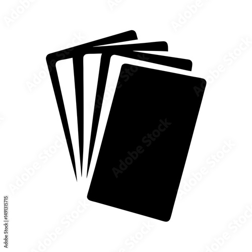 Illustration of a deck of cards for playing card games in black