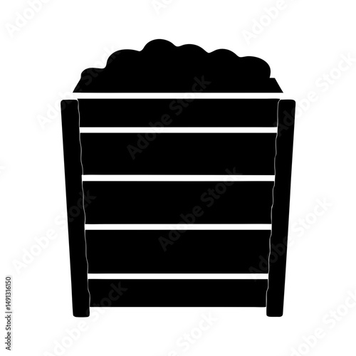 Simplified Black and White Popcorn Bucket Graphic Illustration Design Element