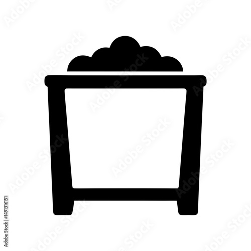 Black silhouette of a full sand box, children's play area equipment