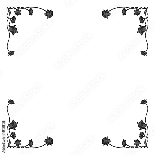 Floral ornamented frame; old style ornate decoration