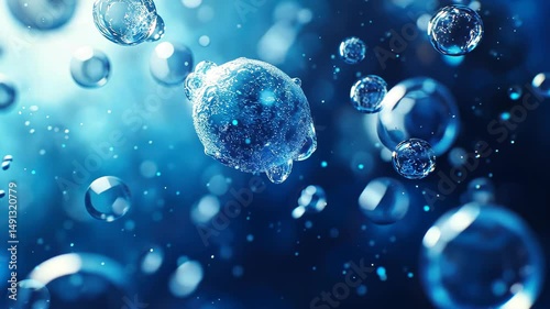 Wallpaper Mural Microscopic Water World: A stunning macro shot of water droplets with intricate details. The cool. Torontodigital.ca