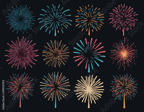 fireworks vector set