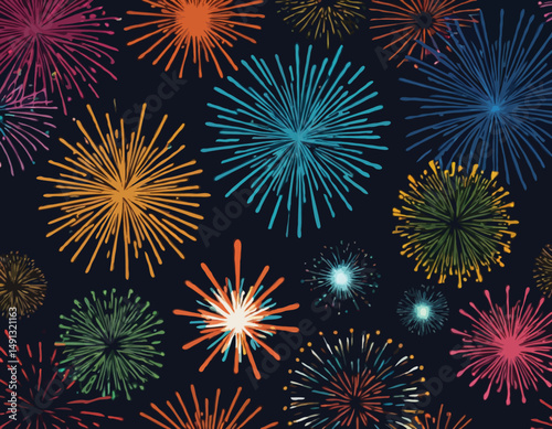 fireworks vector set